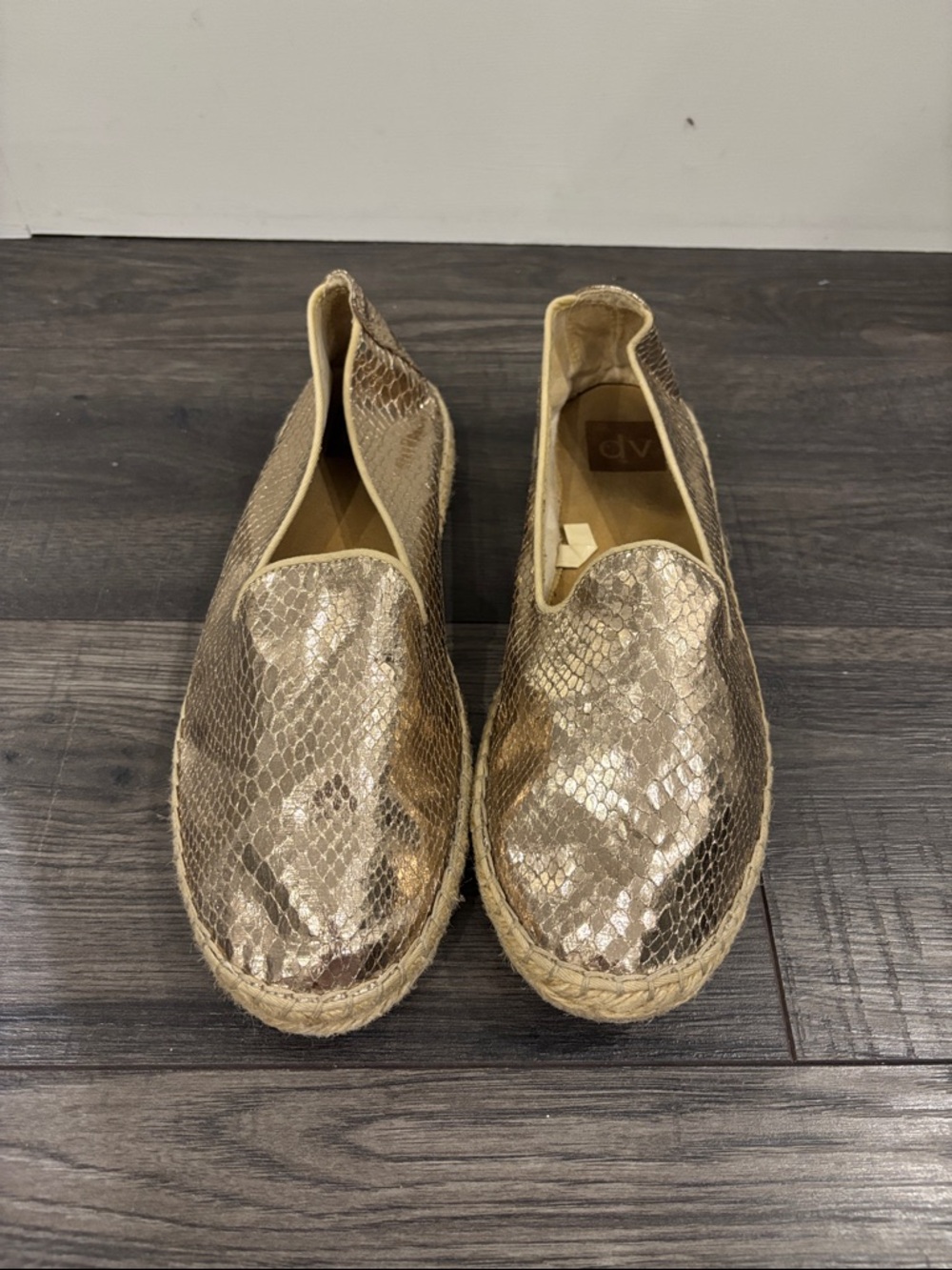 Dolce Vita Metallic Snake-Print Espadrille Slip-Ons